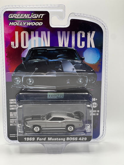 Greenlight Hollywood Series "John Wick" 1969 Ford Mustang Boss 429 (Gray Metallic)