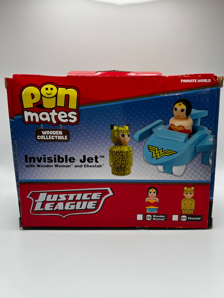 Juego de Wonder Woman Invisible Jet con WW y Cheetah Pin Mates - Convención excl.