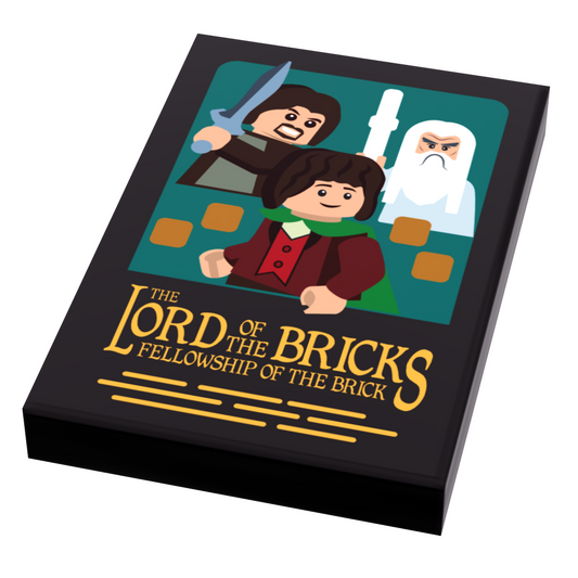 B3 Customs - LOTR Lord of the Brick, Fellowship Movie Cover (2x3 Tile)