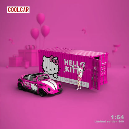 Cool Car Volkswagen Beetle - Hello Kitty Livery (Dark pink with container & figure)