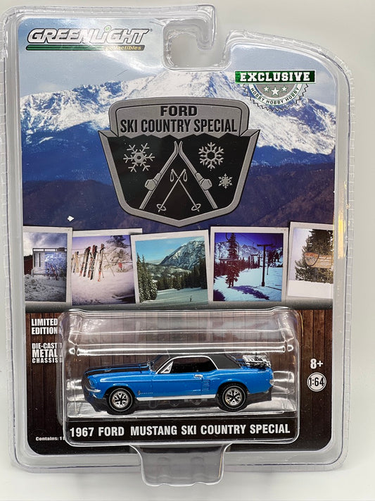 Greenlight Hobby Exclusive - 1967 Ford Mustang Coupe 'Ski Country Special' (Vail Blue)