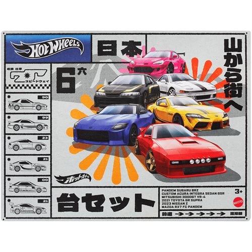 Hot Wheels Streets of Japan Car Culture (paquete múltiple de 6 autos)