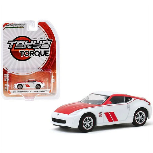 Greenlight Tokyo Torque Series 8 - 2020 Nissan 370Z Coupe 50th Anniversary (Pearl White/red stripes)