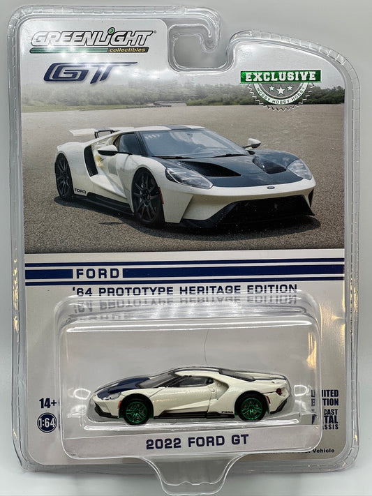 Exclusivo de Greenlight Hobby Shop - CHASE - Ford GT 2022 - Prototipo Heritage Edition '64