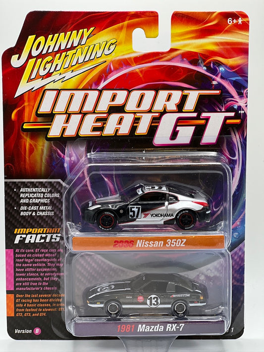 Johnny Lightning Import Heat GT - 2 pack - 2006 Nissan 350Z/1981 Mazda RX-7