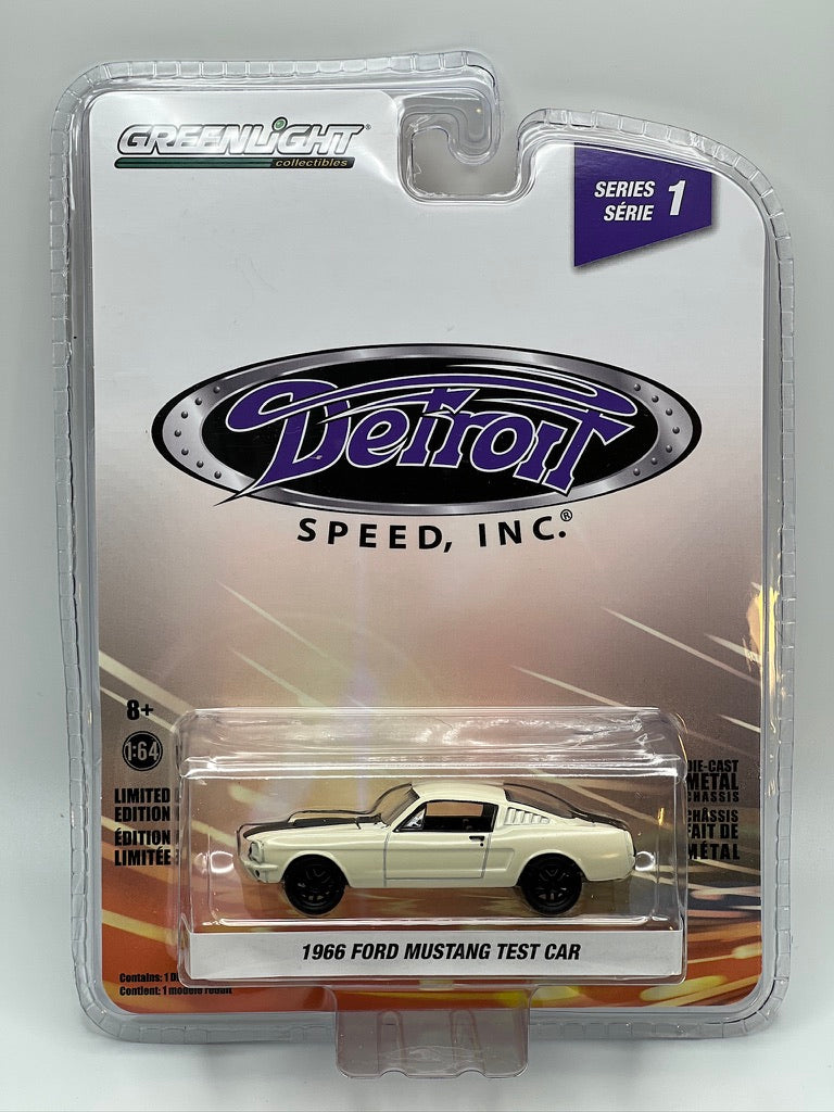 Greenlight Detroit Speed ​​- Coche de prueba Ford Mustang Fastback 1966 (blanco)