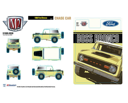 M2 Machines 1969 Ford Bronco "Boss Bronco" (Yellow) – Hobby Exclusive