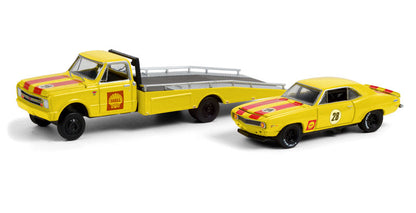 Greenlight H.D. Trucks - Shell Oil - 1967 Chevrolet C-30 Ramp Truck w/ 1969 Chevrolet Camaro Trans Am