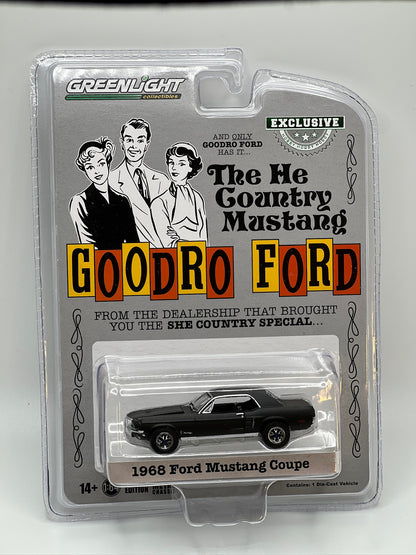 Greenlight Hobby Exclusive - 1968 Ford Mustang Coupe "He Country Special" (Stealth Black)