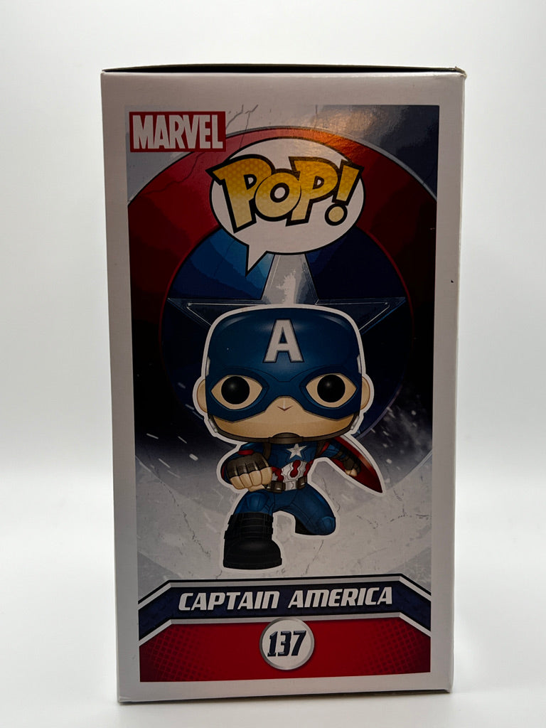 ¡Funko Pop! Marvel - Capitán América Civil War (Postura de acción) Gamestop Excl. #137