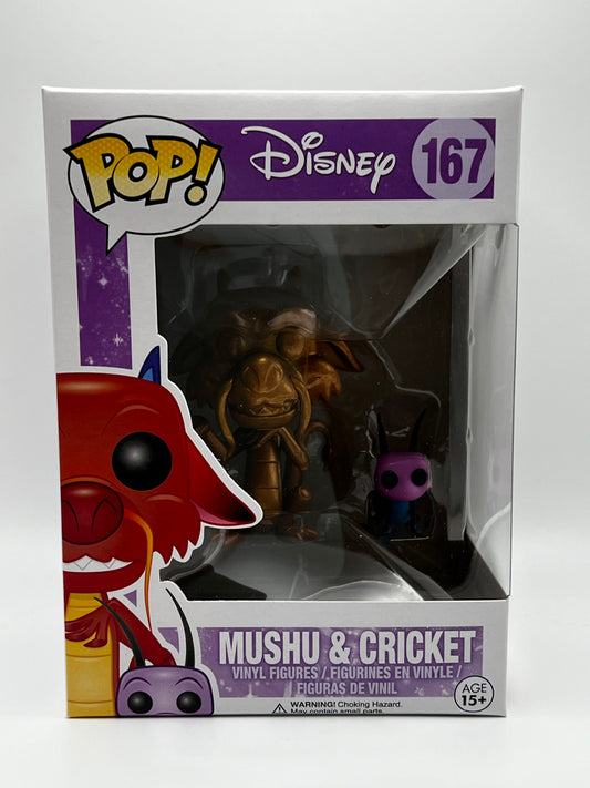 ¡Funko Pop! Disney - Mushu (Oro) y Cricket