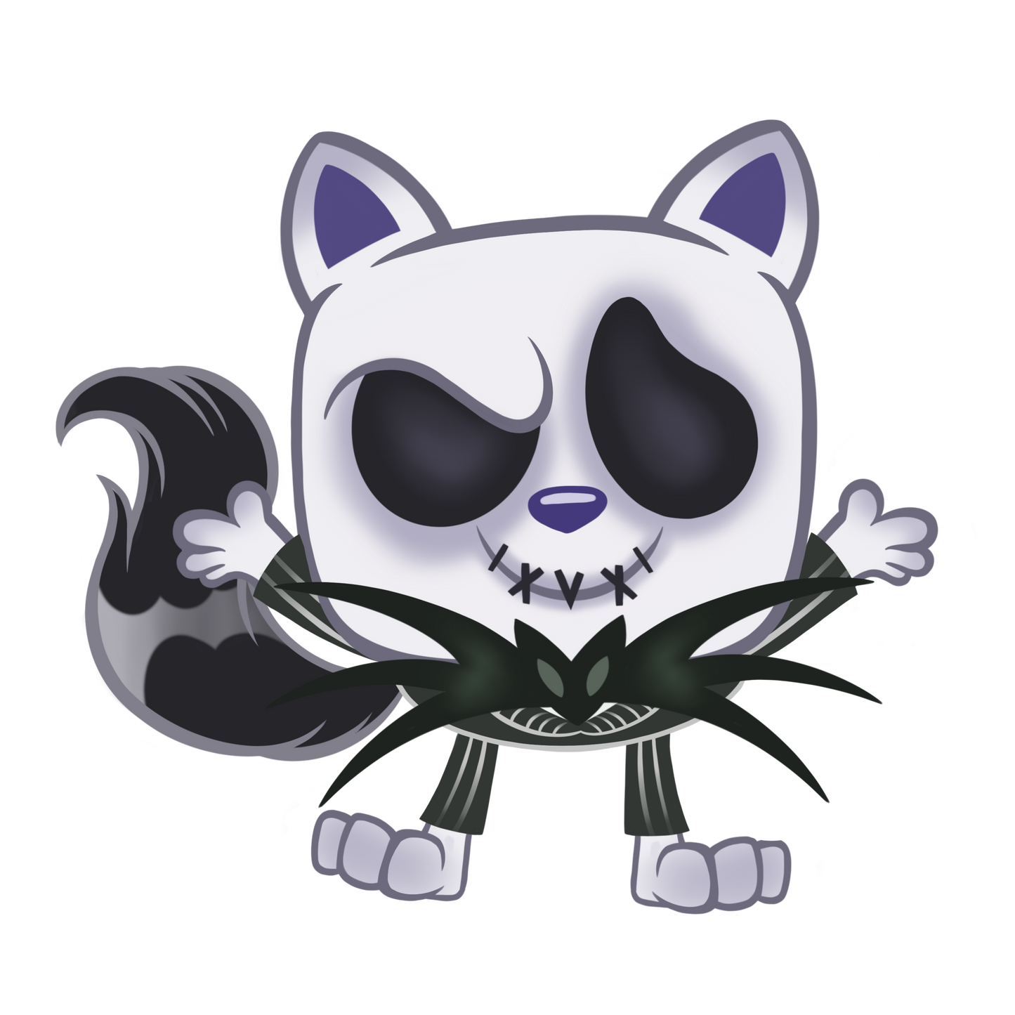 Squaredy Cats (Smol/mini) - "Bones" & "Rags" Set Nightmare Before Christmas homage