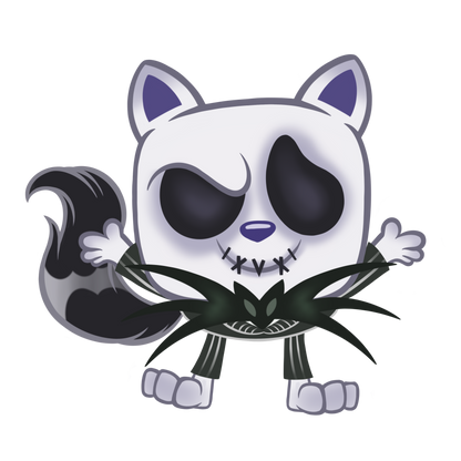 Squaredy Cats (Smol/mini) - "Bones" & "Rags" Set Nightmare Before Christmas homage