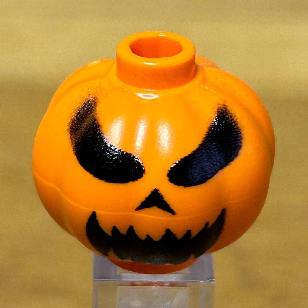 B3 Customs Minifig Head: Jack O' Lantern (Pumpkin Face)