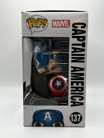 ¡Funko Pop! Marvel - Capitán América Civil War (Postura de acción) Gamestop Excl. #137