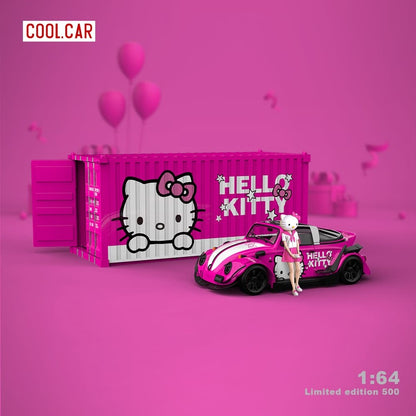 Cool Car Volkswagen Beetle - Hello Kitty Livery (Dark pink with container & figure)