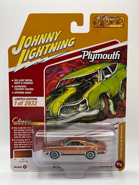 Johnny Lightning Classic Gold - 1969 Plymouth Barracuda (Fuego de bronce)