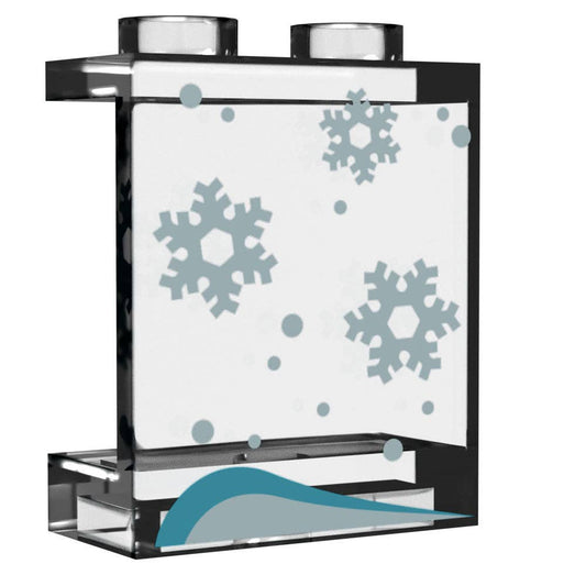 B3 Customs Printed Window LEGO: Window with Snow, Snowflakes ( 1x2x2 Panel)