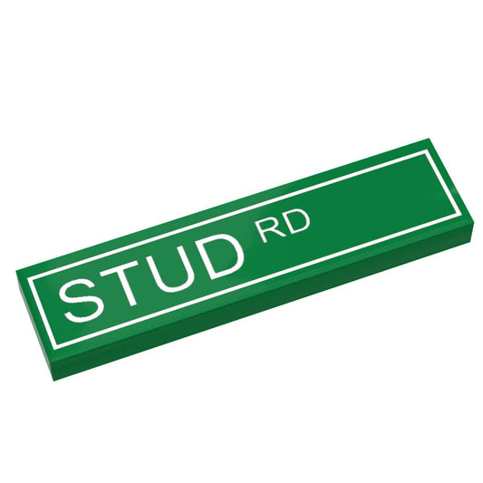 B3 Customs - Stud Road Street Sign  (1x4 Tile)