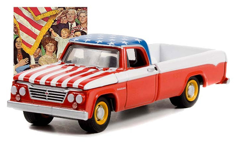 Greenlight Norman Rockwell Series 4 - 1962 Dodge D-200 (Red/White/Blue)