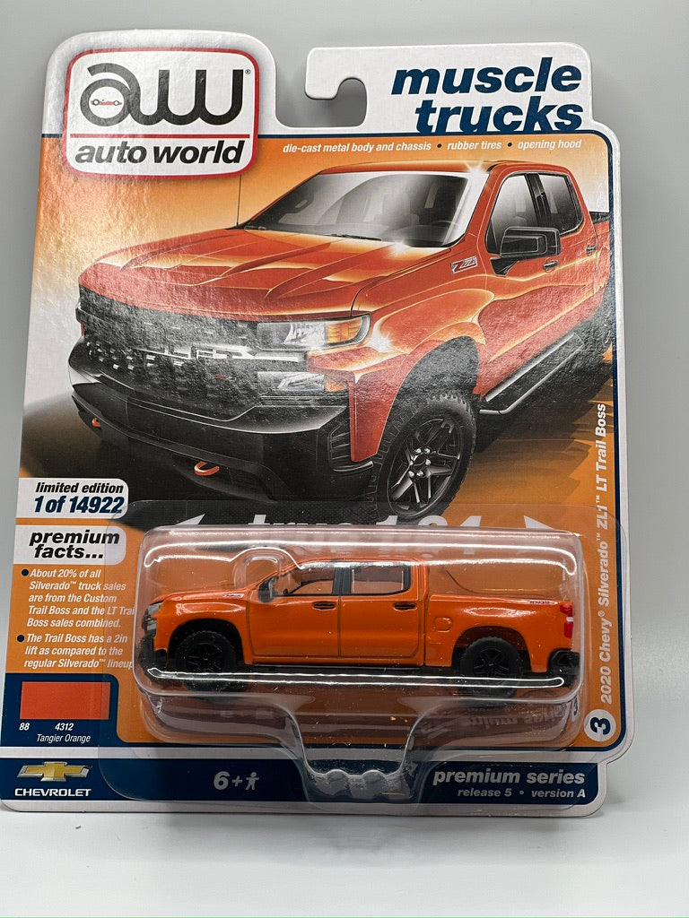 Auto World Muscle Trucks - 2020 Chevy Silverado ZL1 LT Trail Boss (Tangier Orange)