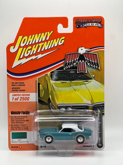 Johnny Lightning Muscle Cars EE. UU. - 1968 Pontiac Firebird (Meridian Turquoise Poly)