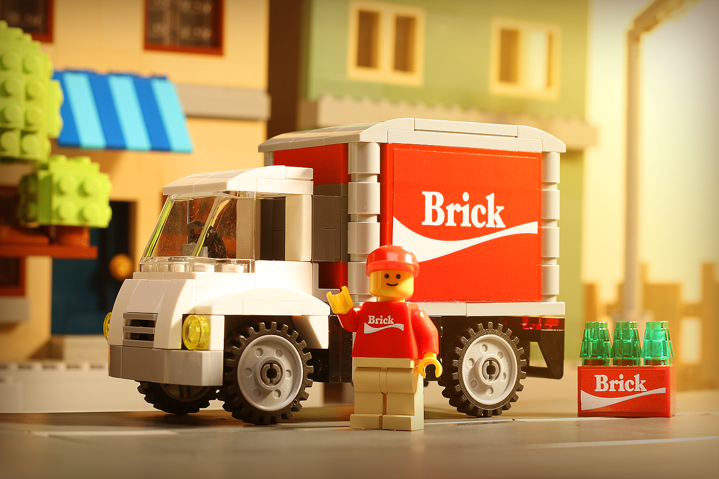 B3 Customs - Custom LEGO Brick Soda Delivery Truck with Minifigure