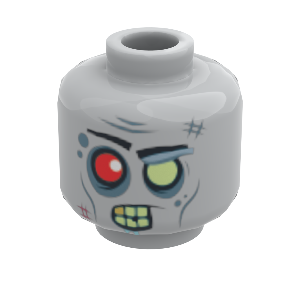 B3 Customs® Minifig Head:  Zombie #3