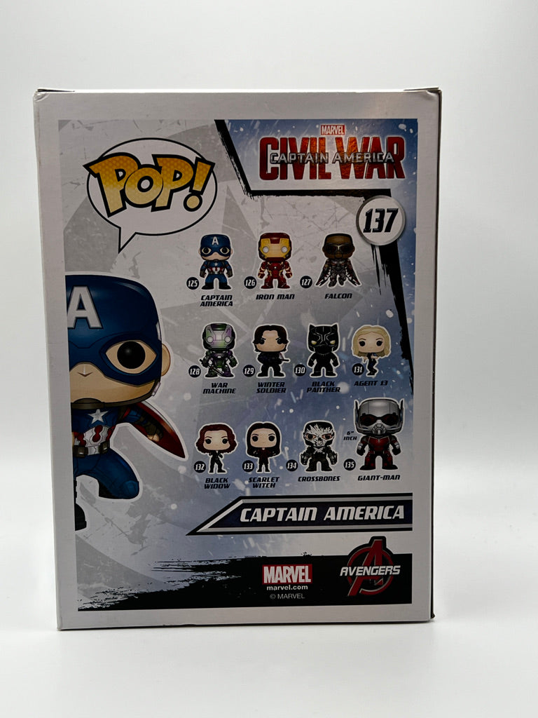 ¡Funko Pop! Marvel - Capitán América Civil War (Postura de acción) Gamestop Excl. #137