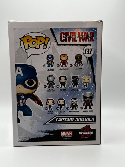 ¡Funko Pop! Marvel - Capitán América Civil War (Postura de acción) Gamestop Excl. #137