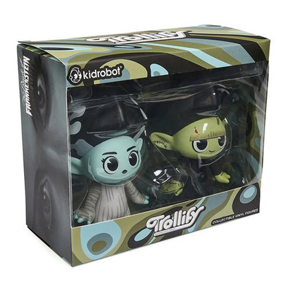 Kidrobot Frankenstein y la novia de Frankenstein Trollify Mash-Up Figura de vinilo de 5 pulgadas, paquete de 2