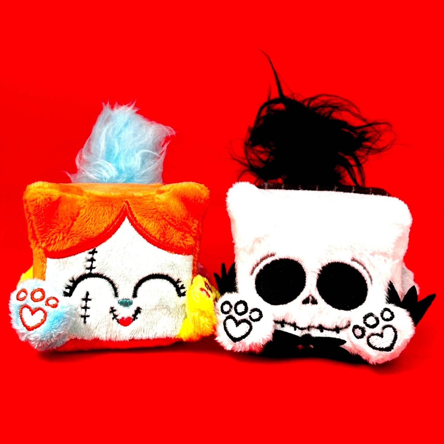 Squaredy Cats (Smol/mini) - "Bones" & "Rags" Set Nightmare Before Christmas homage