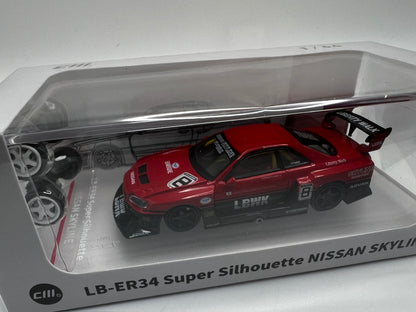 Modèle CM – Super Silhouette Nissan Skyline LBWK LB-ER34 (rouge/noir)