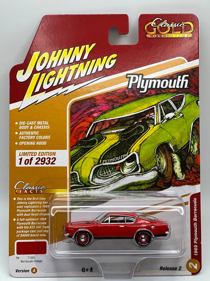 Johnny Lightning -Classic Gold- 1969 Plymouth Barracuda (Barracuda Orange)