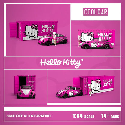 Cool Car Volkswagen Beetle - Hello Kitty Livery (Dark pink with container & figure)