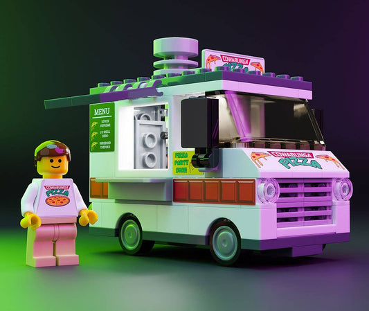 B3 Customs® Cowabunga Pizza Food Truck w/ Minifigure