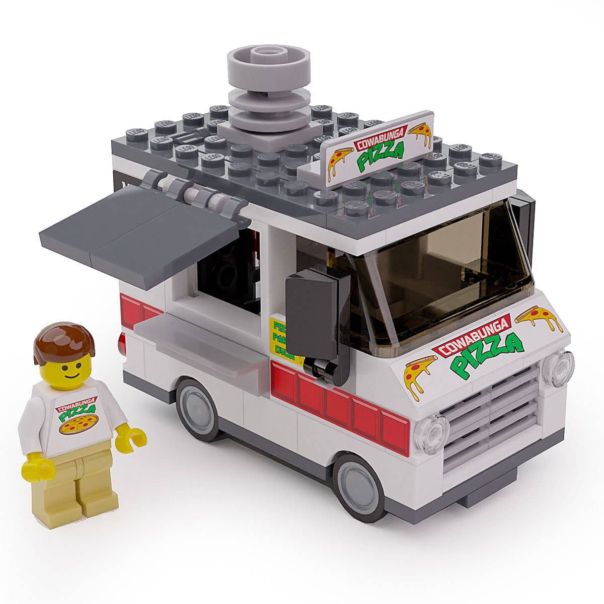 B3 Customs® Cowabunga Pizza Food Truck w/ Minifigure