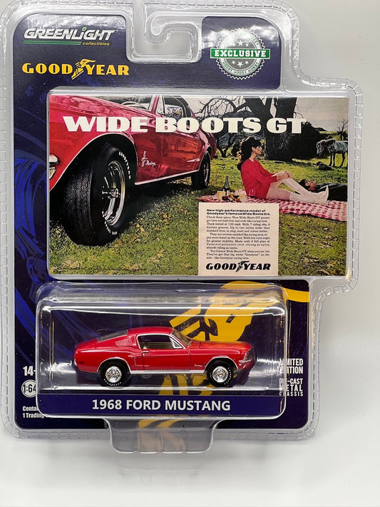 Greenlight Hobby Shop Exclusive - Vintage Ad Series - 1968 Ford Mustang - Wide Boots "Wide Boots GT"