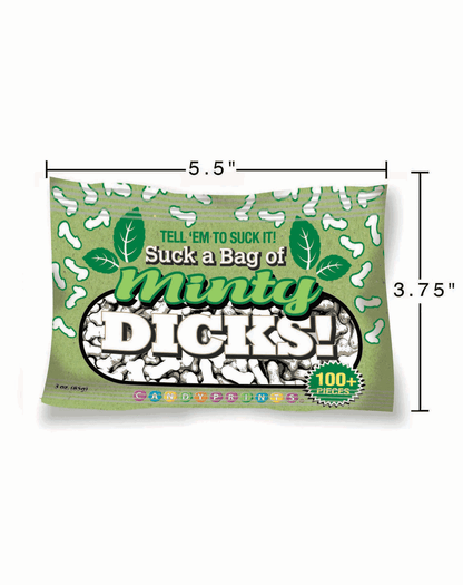 Chupa una bolsa de Minty Dicks - Caramelo - Bolsa de 3oz