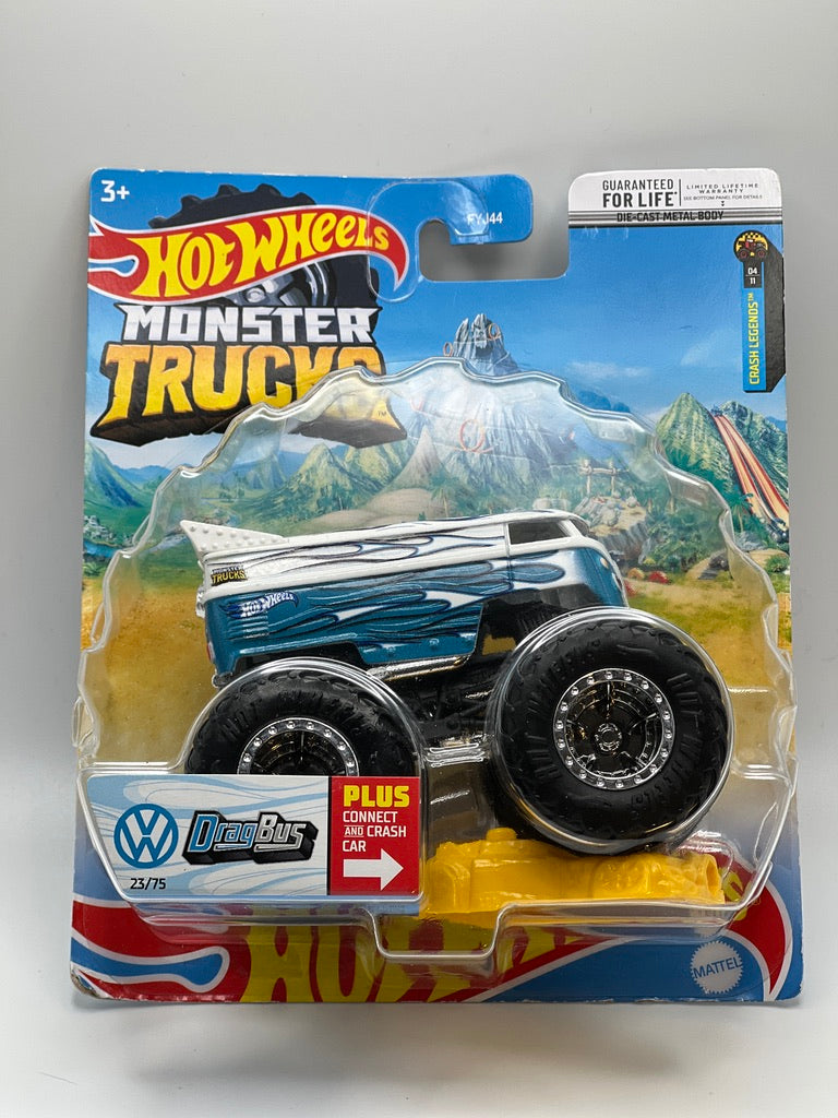 Hot Wheels Monster Trucks - Crush Legends - Drag Bus (Blue/White)