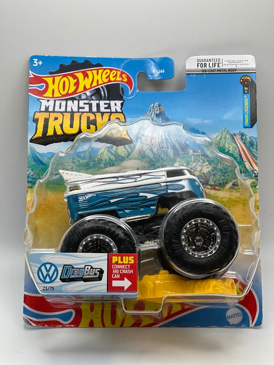 Hot Wheels Monster Trucks - Crush Legends - Drag Bus (Blue/White)