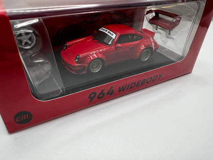 Modèle CM - RWB Porsche 964 Widebody avec roues et spoiler supplémentaires (Rouge)