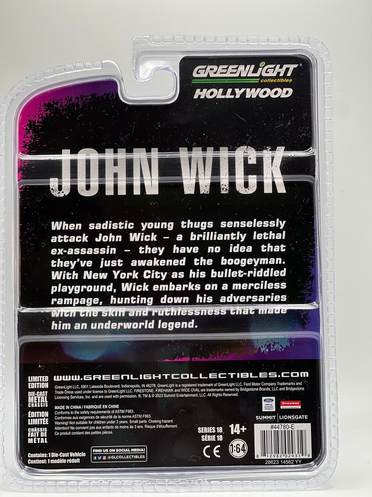 Greenlight Hollywood Series "John Wick" 1969 Ford Mustang Boss 429 Gris metalizado con rayas negras