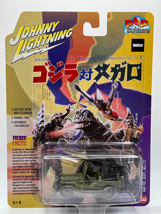 Johnny Lightning Cultura pop "Godzilla vs Megalon (1973)" - Segunda Guerra Mundial MB Jeep Willys