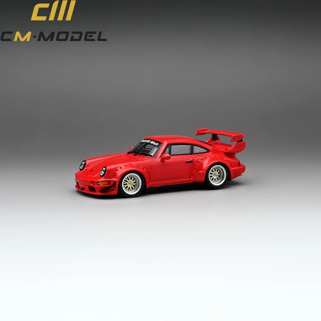 Modèle CM - RWB Porsche 964 Widebody avec roues et spoiler supplémentaires (Rouge)