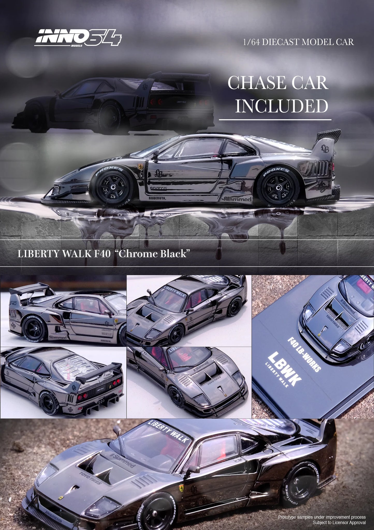 Inno64 - LBWK F40 Chrome Black (Chance of Chase)