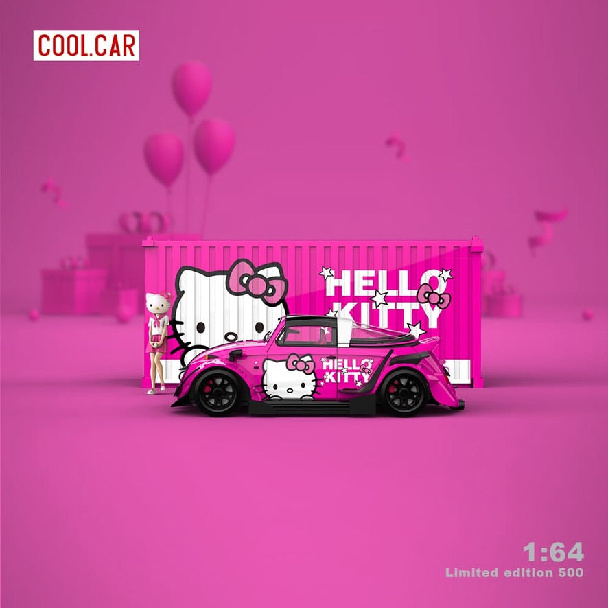 Cool Car Volkswagen Beetle - Hello Kitty Livery (Dark pink with container & figure)