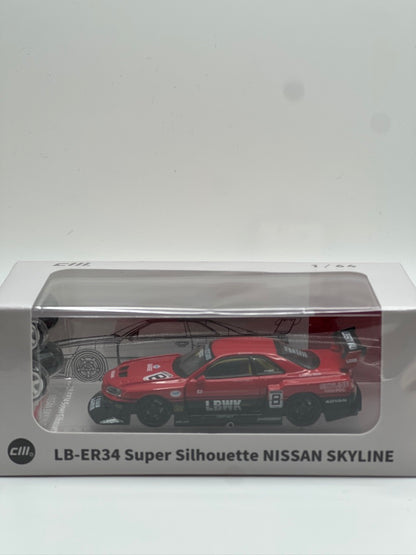 Modèle CM – Super Silhouette Nissan Skyline LBWK LB-ER34 (rouge/noir)