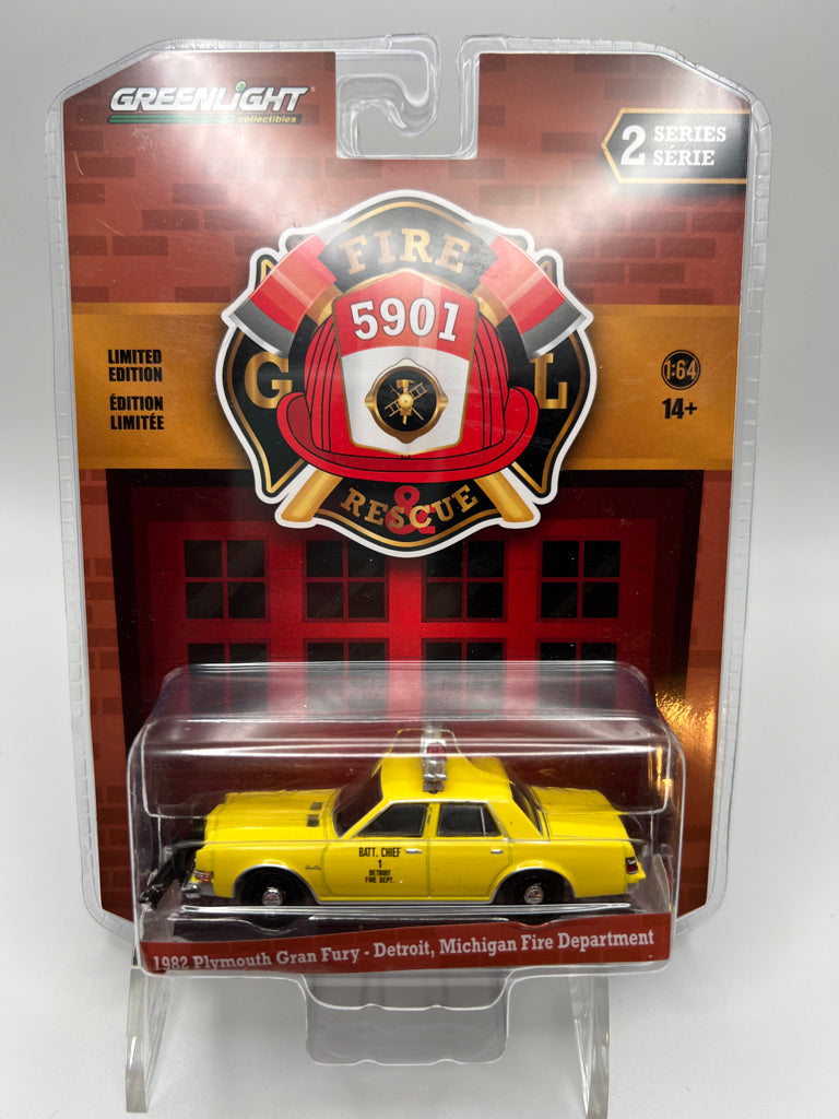 Greenlight Fire & Rescue Series 2: 1982 Plymouth Gran Fury - Detroit, Michigan Fire Department