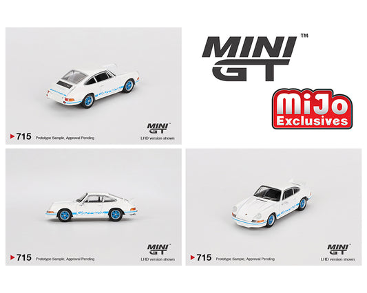 Mini GT Porsche 911 Carrera RS 2.7 Grand Prix  (White with Blue Livery)